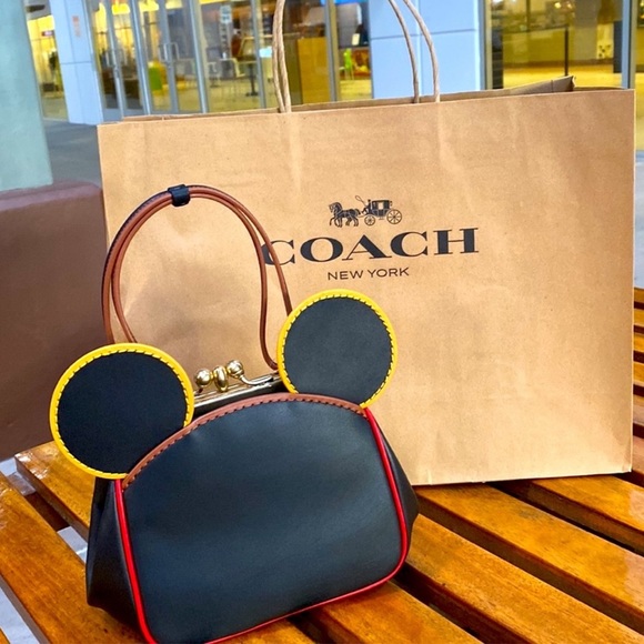 Coach Handbags - COACH x Disney Mickey Mouse Keith Haring Kisslock Bag